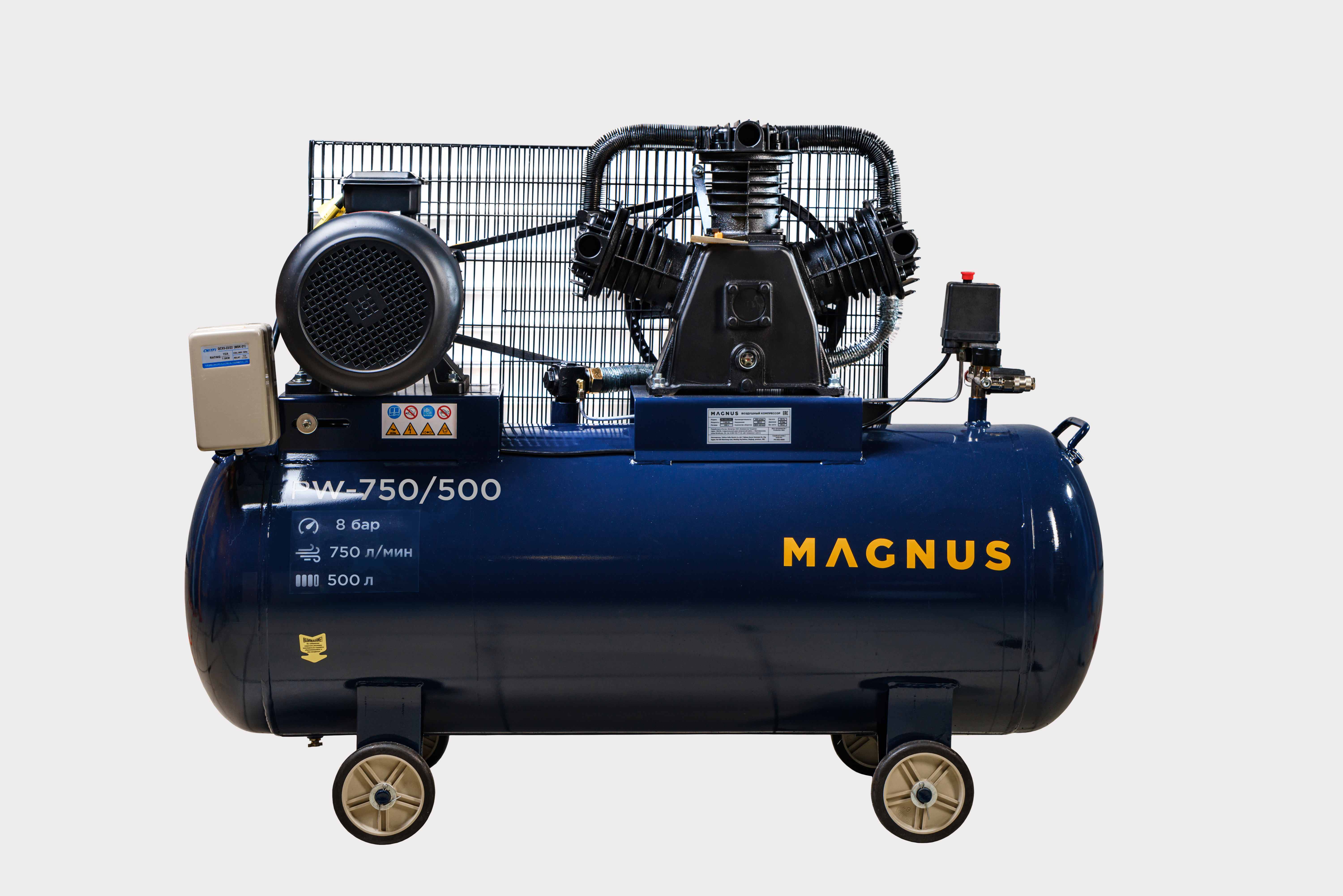 Компрессор воздушный Magnus PW-750/500 (8атм.,5,5кВт.,380В,Ф80) в Волгограде